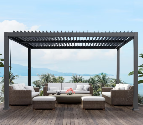 Louvered aluminum pergola